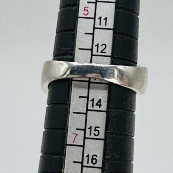 Sterling Silver Ring Created Opal CZ Accent Size 6 Crossover Blue Green 925 Mark - Picture 7 of 11